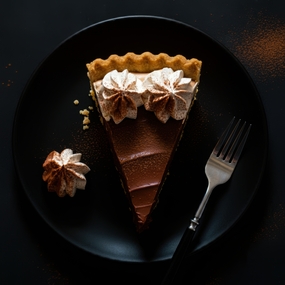 美味巧克力蛋糕块摄影图片